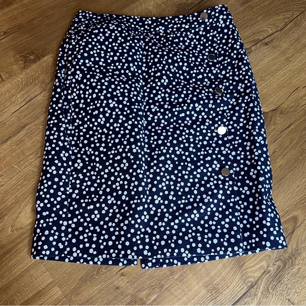 Talbots Navy Polka Dot Skirt – Size 6